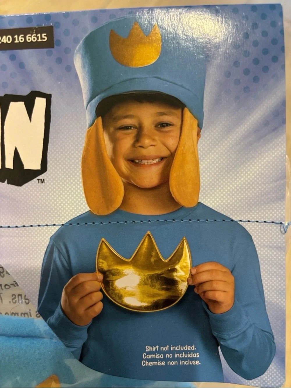 Dog man Blue and Gold hat and adhesive badge Costume Accessory Kit